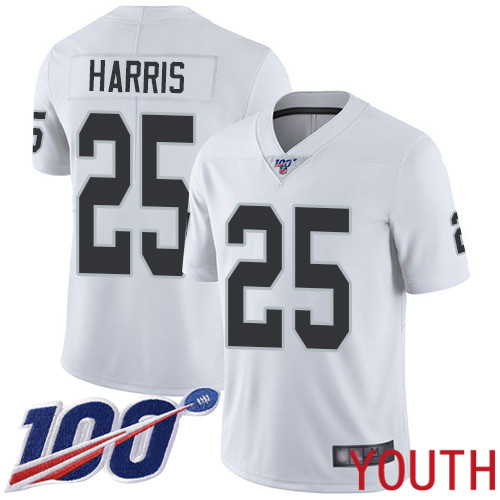 Oakland Raiders Limited White Youth Erik Harris Road Jersey NFL Football #25 100th Season Vapor Untouchable Jersey->nfl t-shirts->Sports Accessory